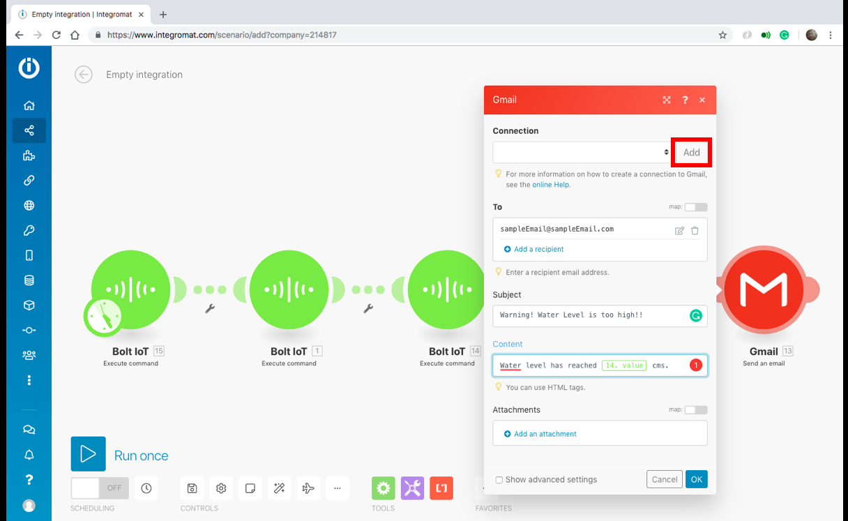 Real-Time Water Level Monitoring & Alert System with Bolt IoT