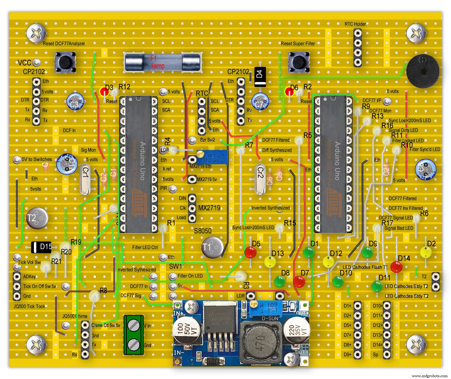 Arduino DCF77 Analyzer Clock MK2 – Accurate 60‑LED Ring Time Code Display
