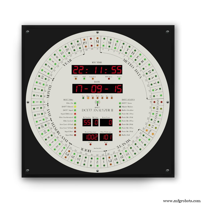 Arduino DCF77 Analyzer Clock MK2 – Accurate 60‑LED Ring Time Code Display