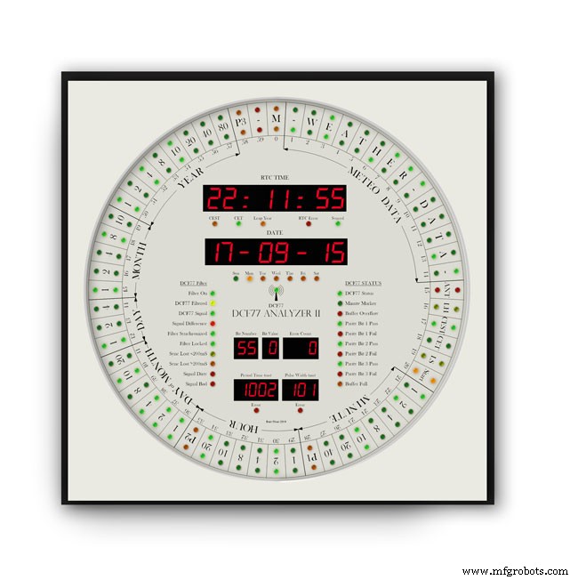 Arduino DCF77 Analyzer Clock MK2 – Accurate 60‑LED Ring Time Code Display