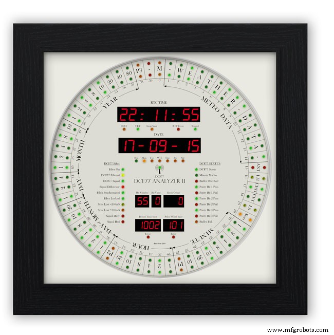 Arduino DCF77 Analyzer Clock MK2 – Accurate 60‑LED Ring Time Code Display
