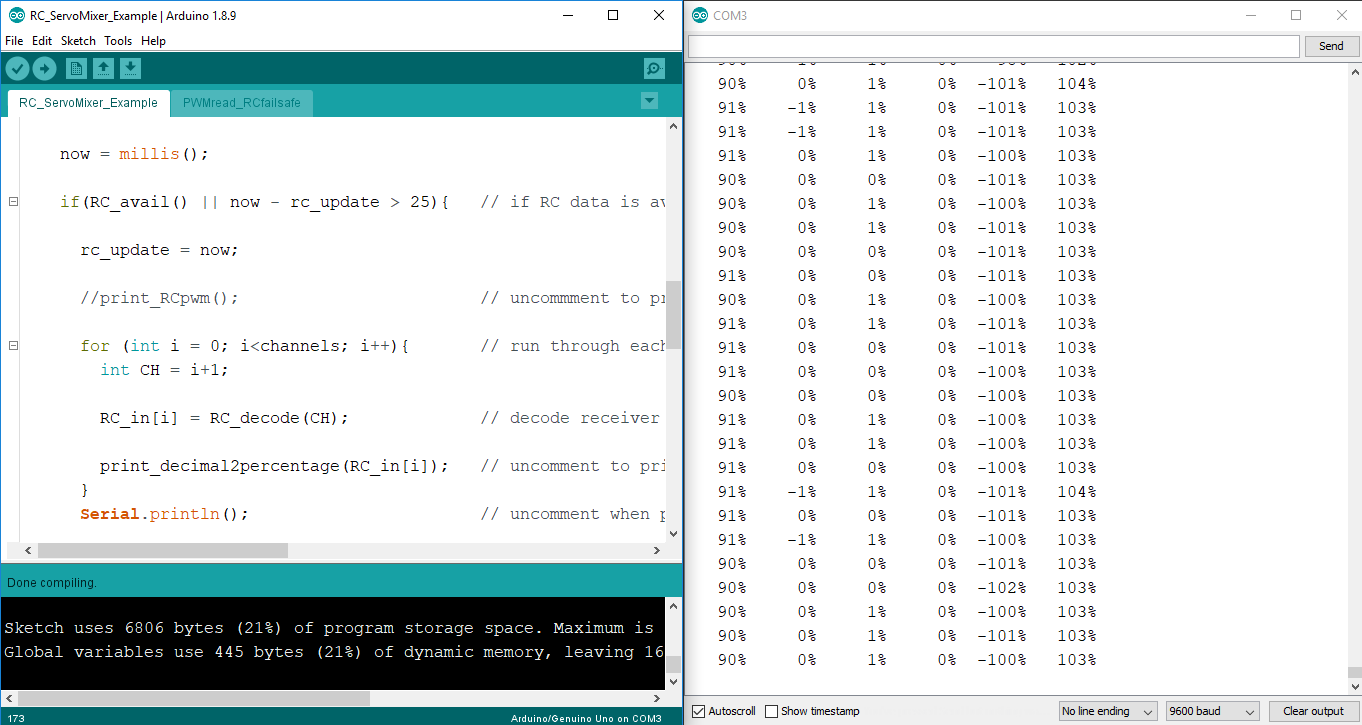 Efficient Arduino PWM Reader & RC Receiver Decoder with Built‑In Fail‑Safe