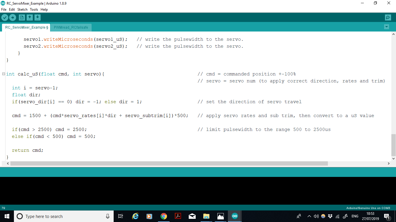 Efficient Arduino PWM Reader & RC Receiver Decoder with Built‑In Fail‑Safe