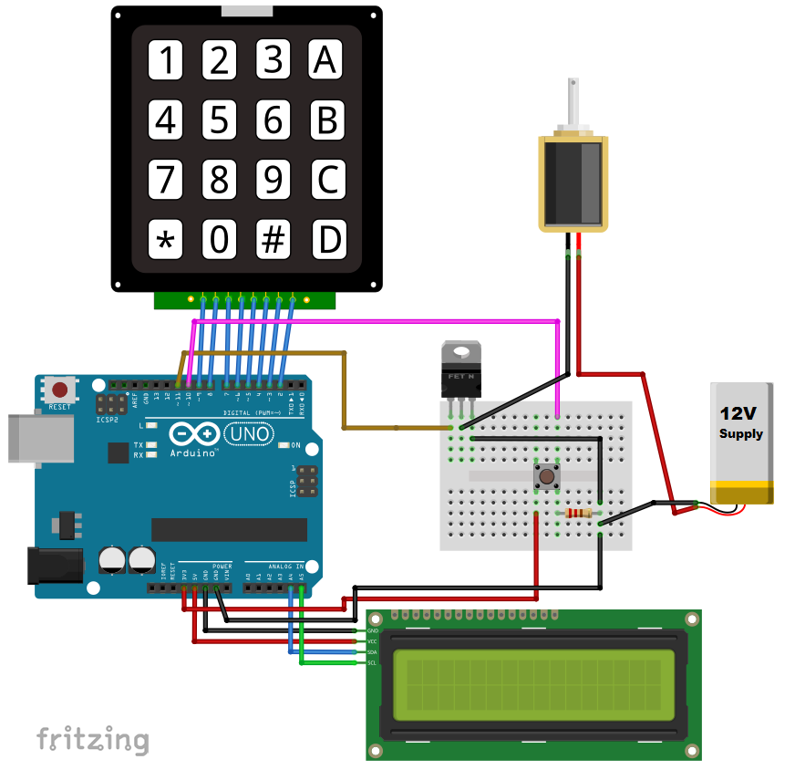 Arduino Keypad Door Lock with User-Defined Code