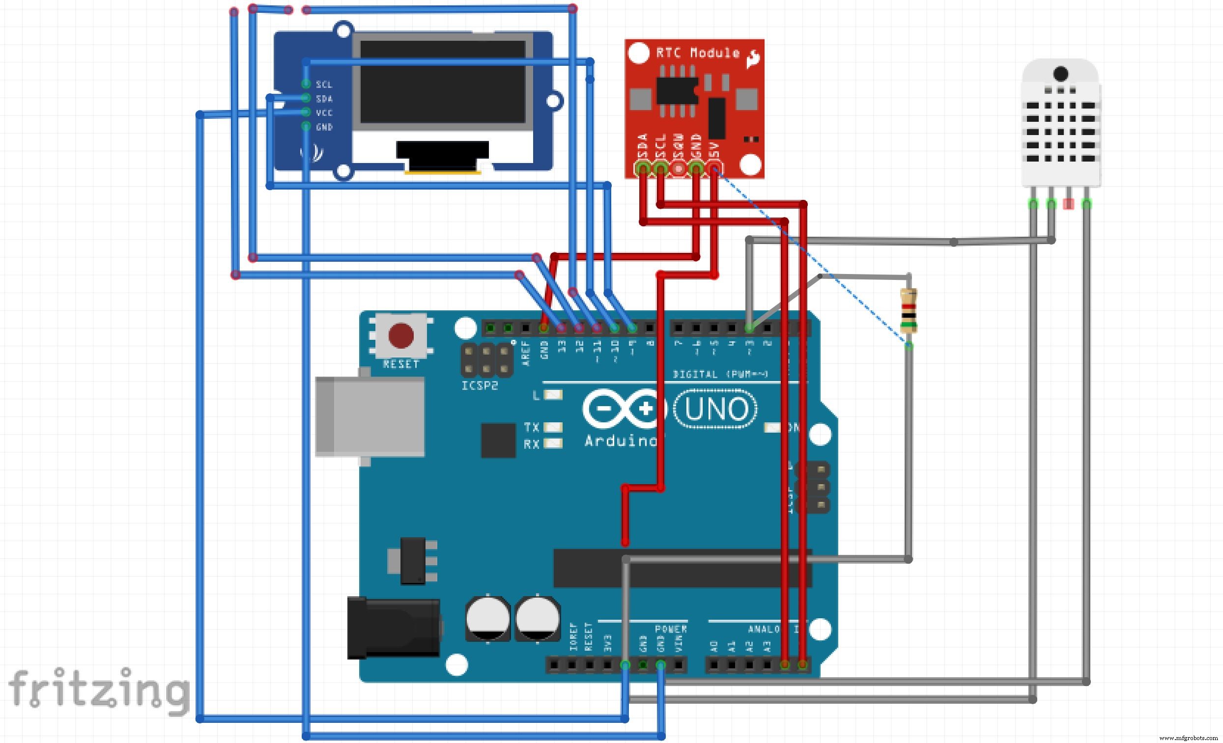 Arduino Weather Clock – Real-Time Date, Time, Temperature & Humidity Display