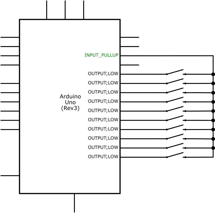 Efficiently Control 10 Buttons with a Single Interrupt on Arduino UNO