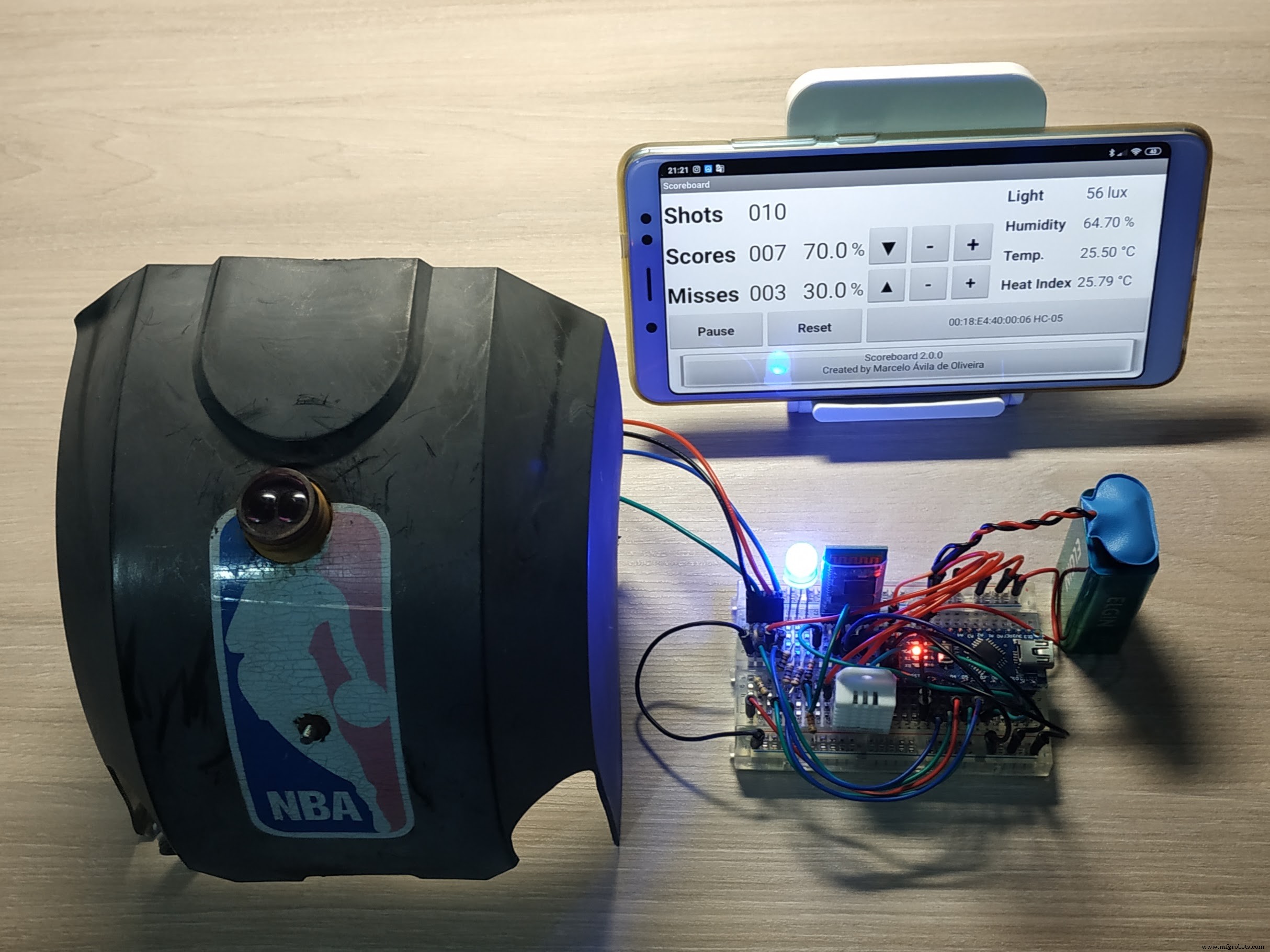 Advanced Smart Basketball Scoreboard with Bluetooth, Sensors & Real‑Time Updates