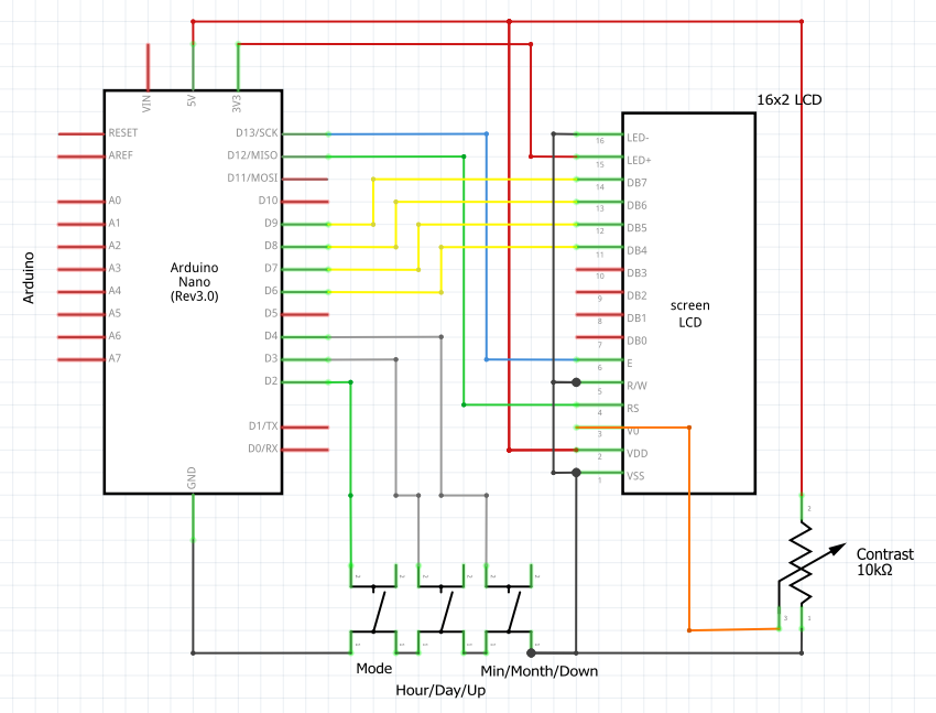 Build a Precise Clock with Arduino Nano and 16x2 LCD