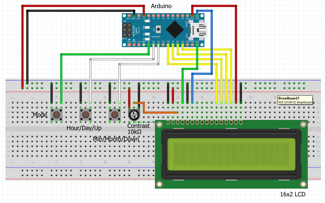 Build a Precise Clock with Arduino Nano and 16x2 LCD