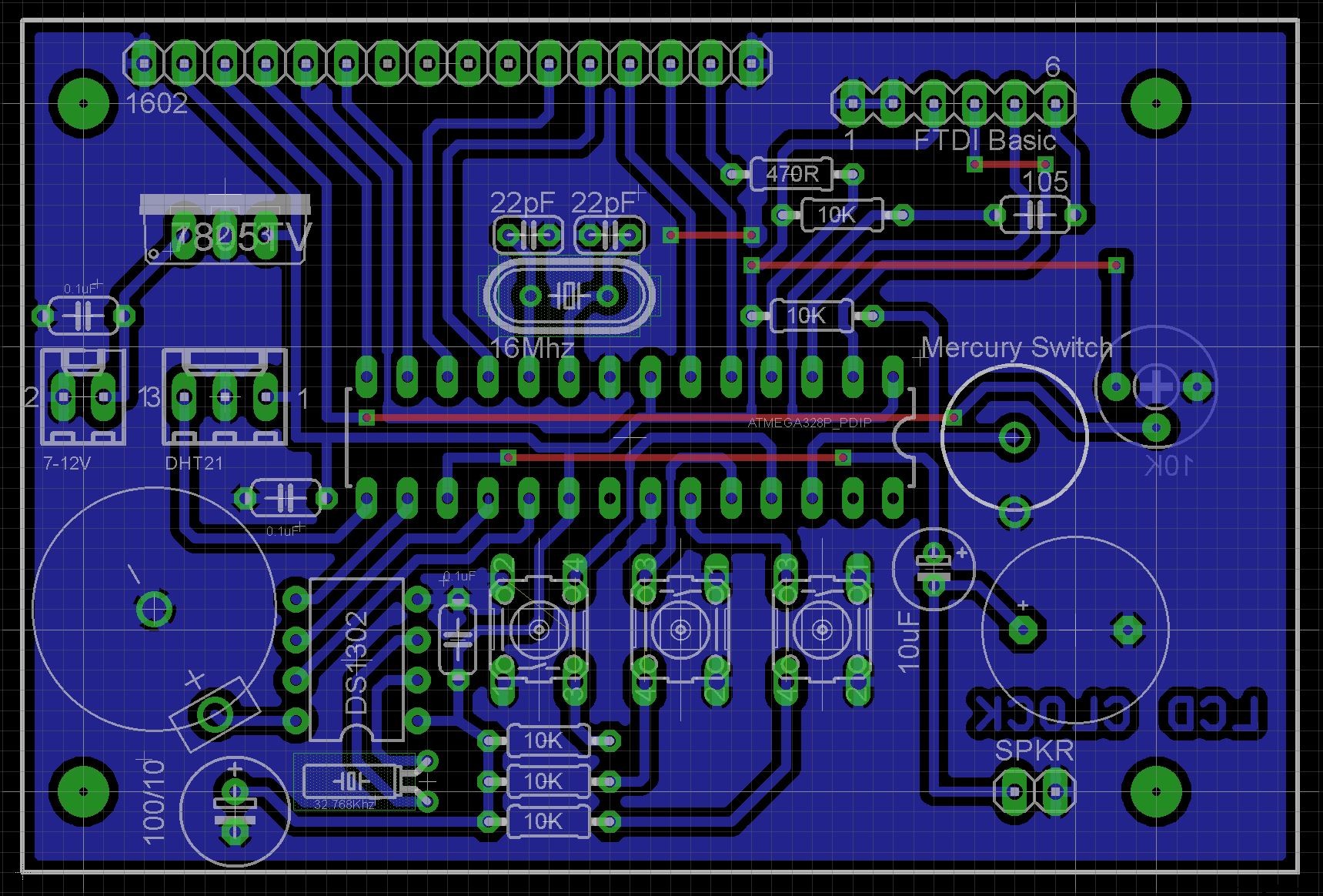 Multi-Display LCD Alarm Clock with Customizable Faces
