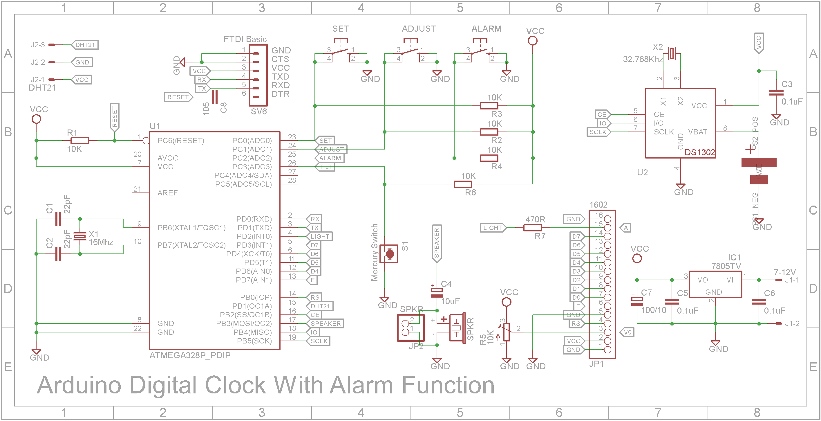 Multi-Display LCD Alarm Clock with Customizable Faces