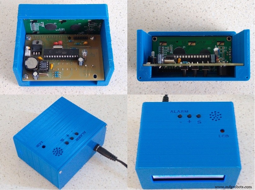 Multi-Display LCD Alarm Clock with Customizable Faces