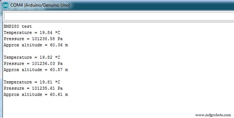 Accurate Temperature, Pressure, and Altitude Measurement with BMP280 and Arduino UNO
