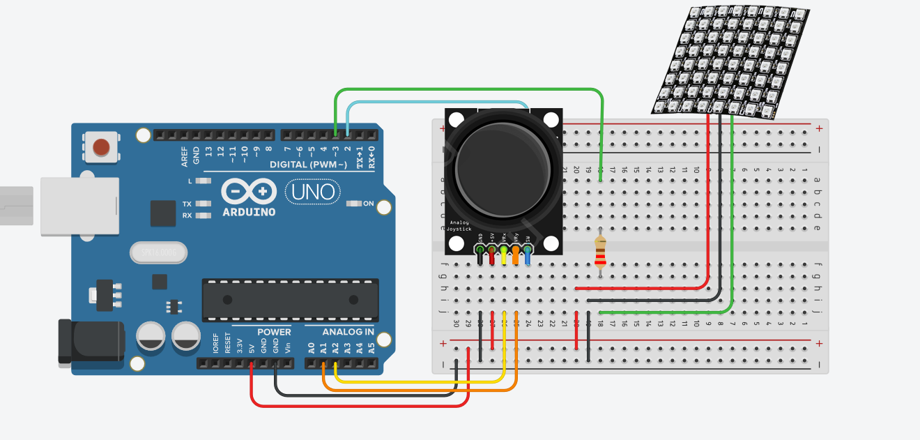 Build a Snake Game on a 16x16 LED Matrix with Arduino UNO