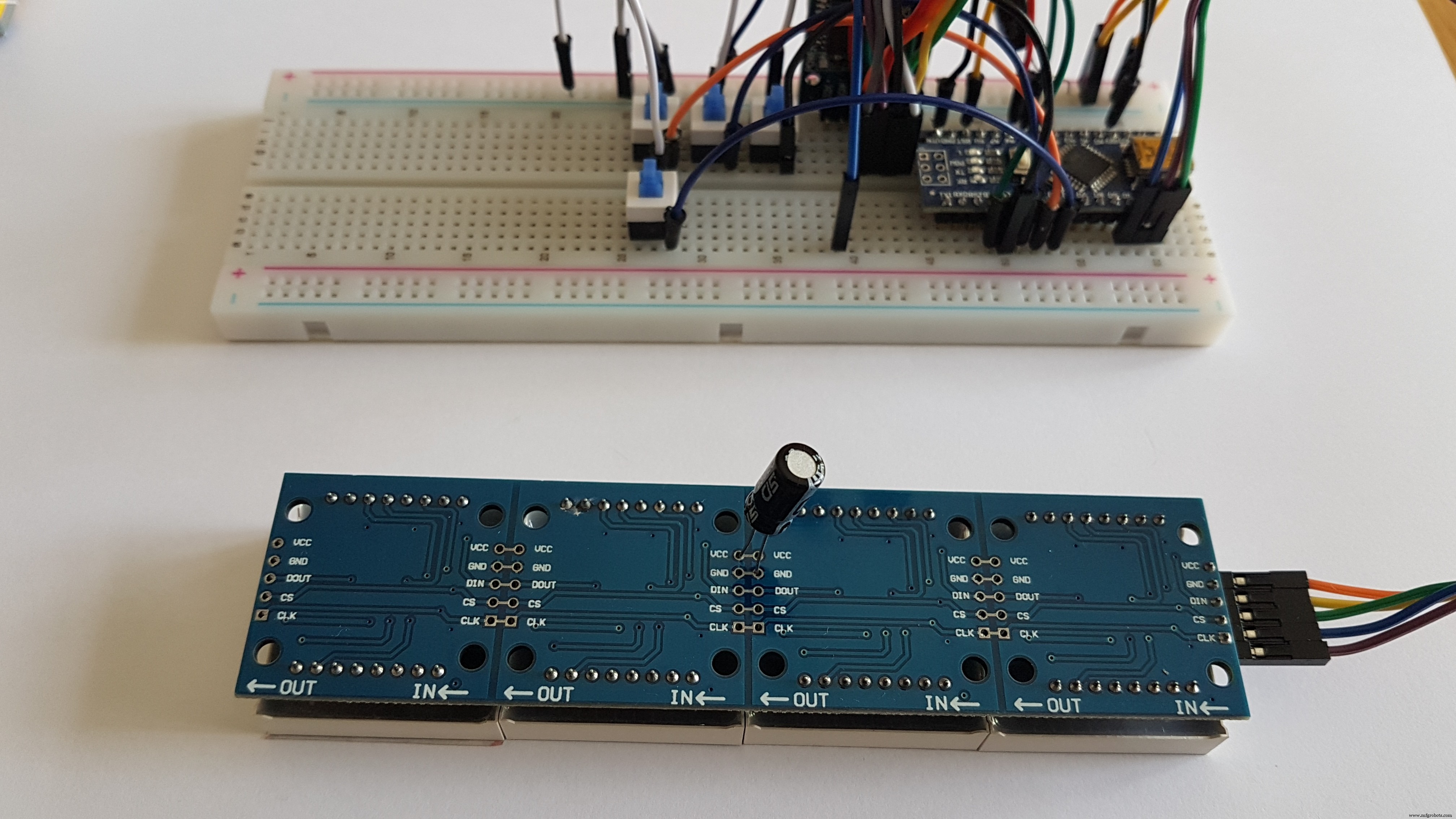 High-Precision LED Matrix Clock with DS3231 RTC, BME280 Weather, BH1750 Light Sensor & ESP01 NTP Connectivity