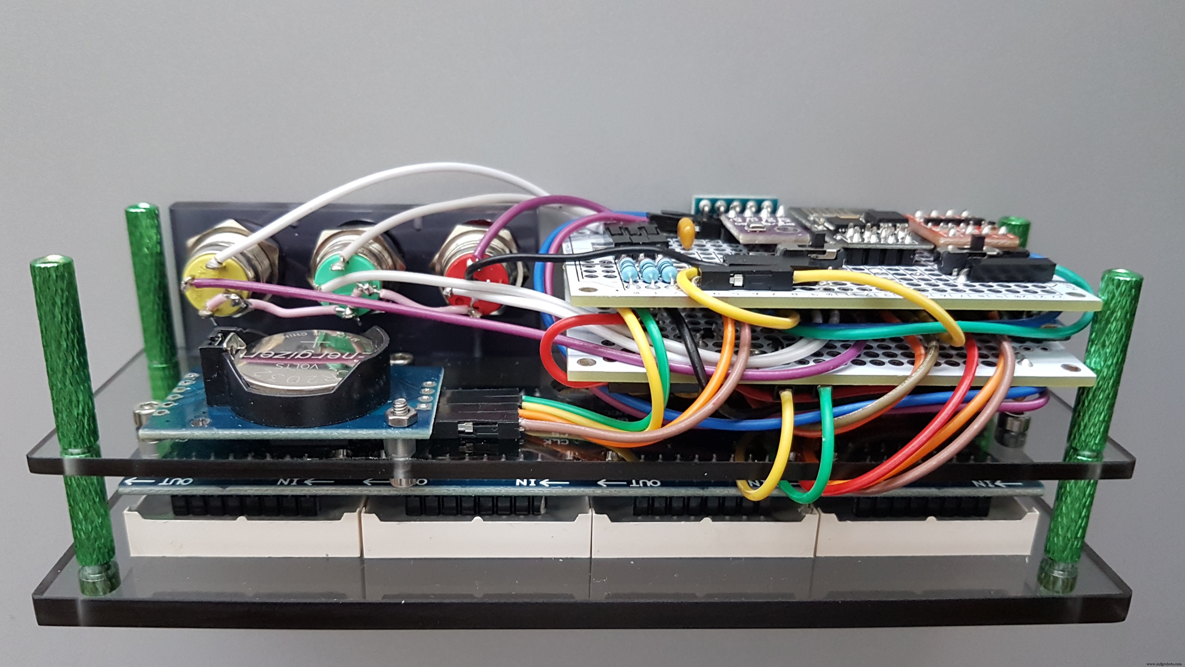 High-Precision LED Matrix Clock with DS3231 RTC, BME280 Weather, BH1750 Light Sensor & ESP01 NTP Connectivity