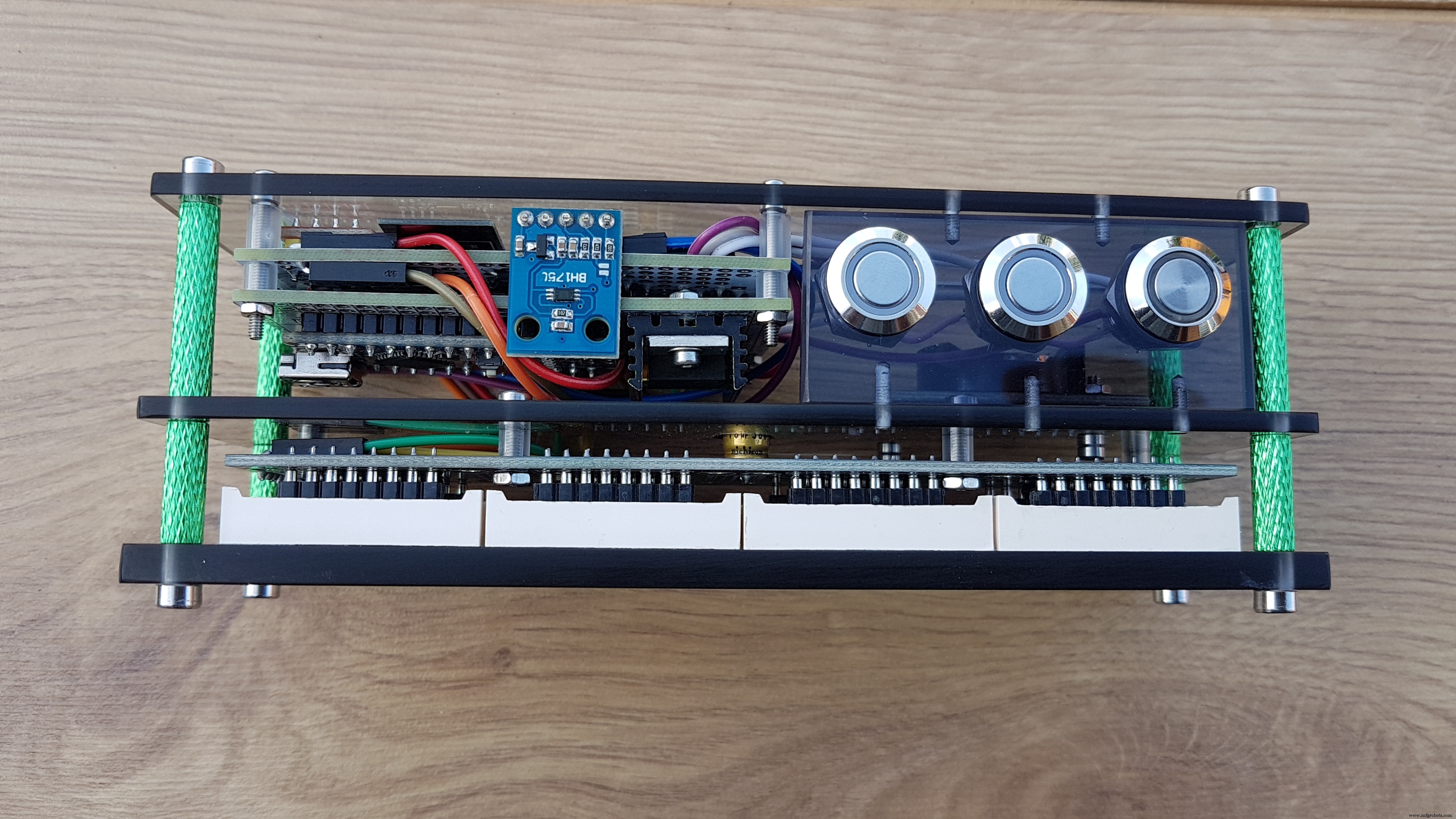 High-Precision LED Matrix Clock with DS3231 RTC, BME280 Weather, BH1750 Light Sensor & ESP01 NTP Connectivity