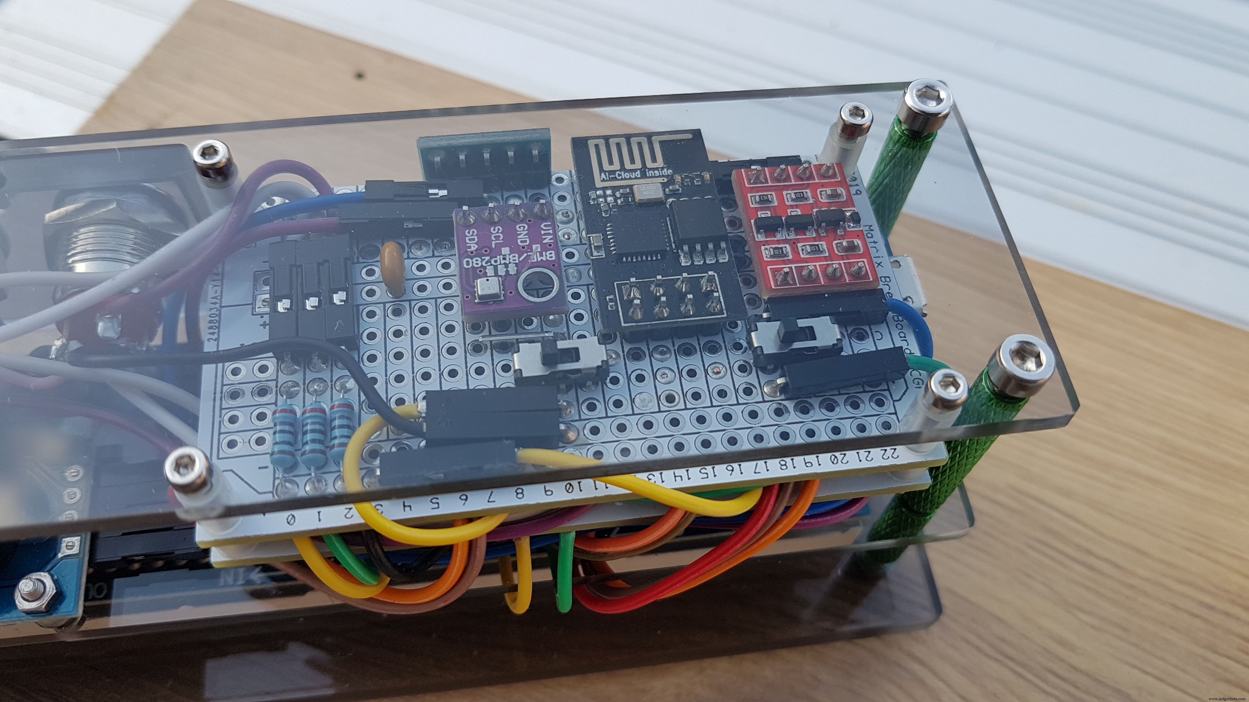 High-Precision LED Matrix Clock with DS3231 RTC, BME280 Weather, BH1750 Light Sensor & ESP01 NTP Connectivity