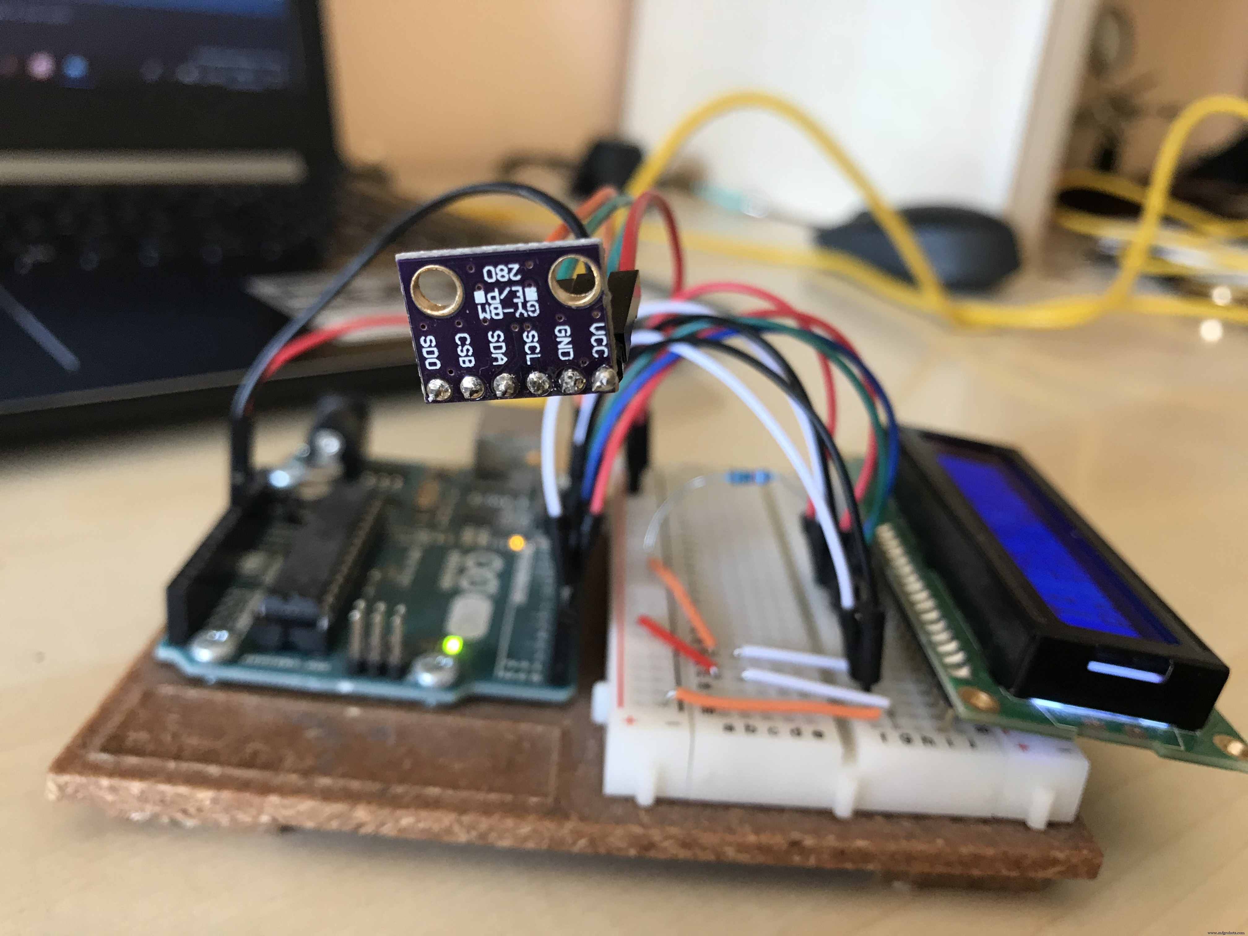 Build a Simple Weather Station with Arduino UNO, BMP280 Sensor & LCD