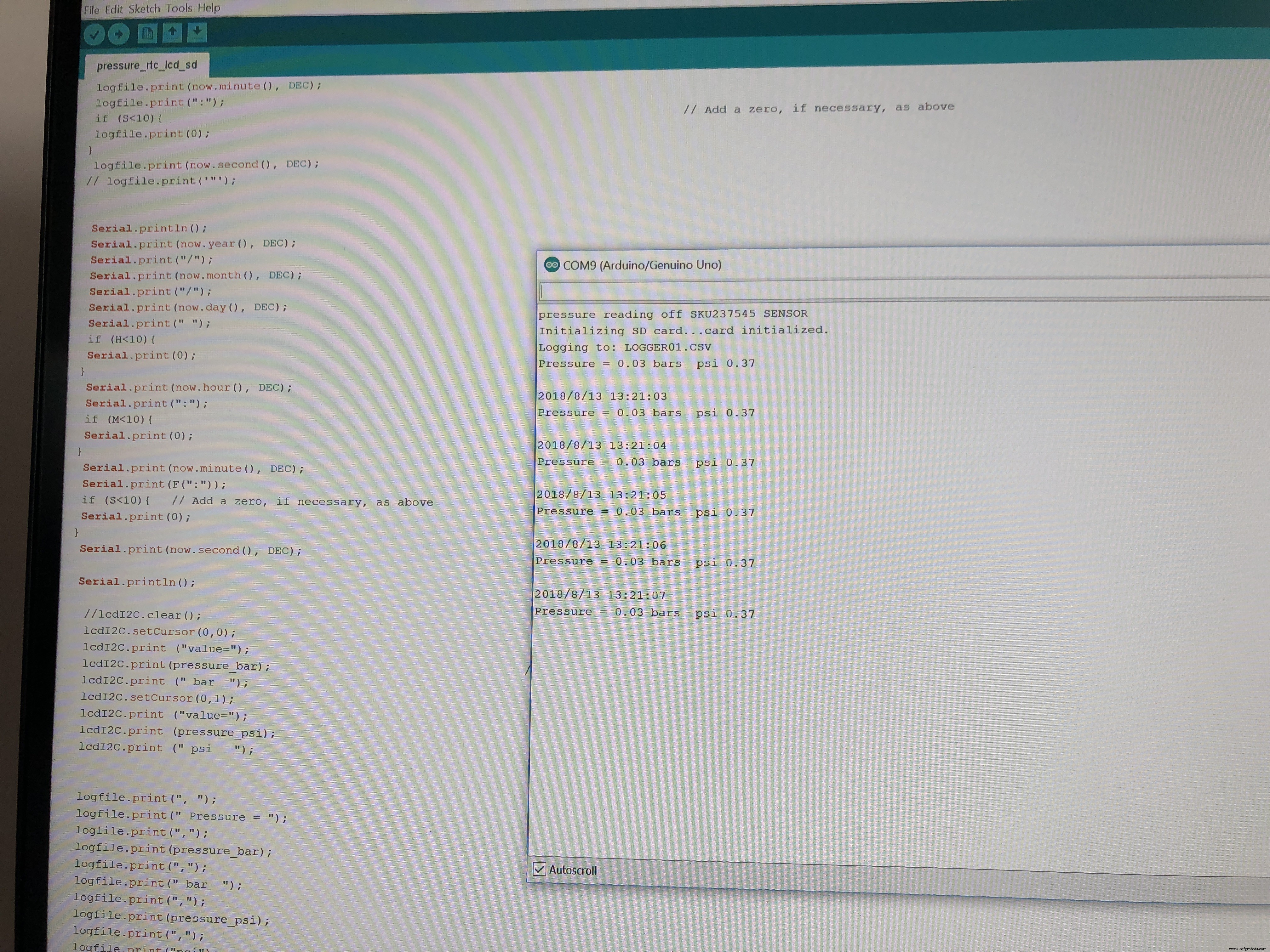 Arduino-Based Pressure Sensor & Data Logger for Accurate Air Pressure Monitoring