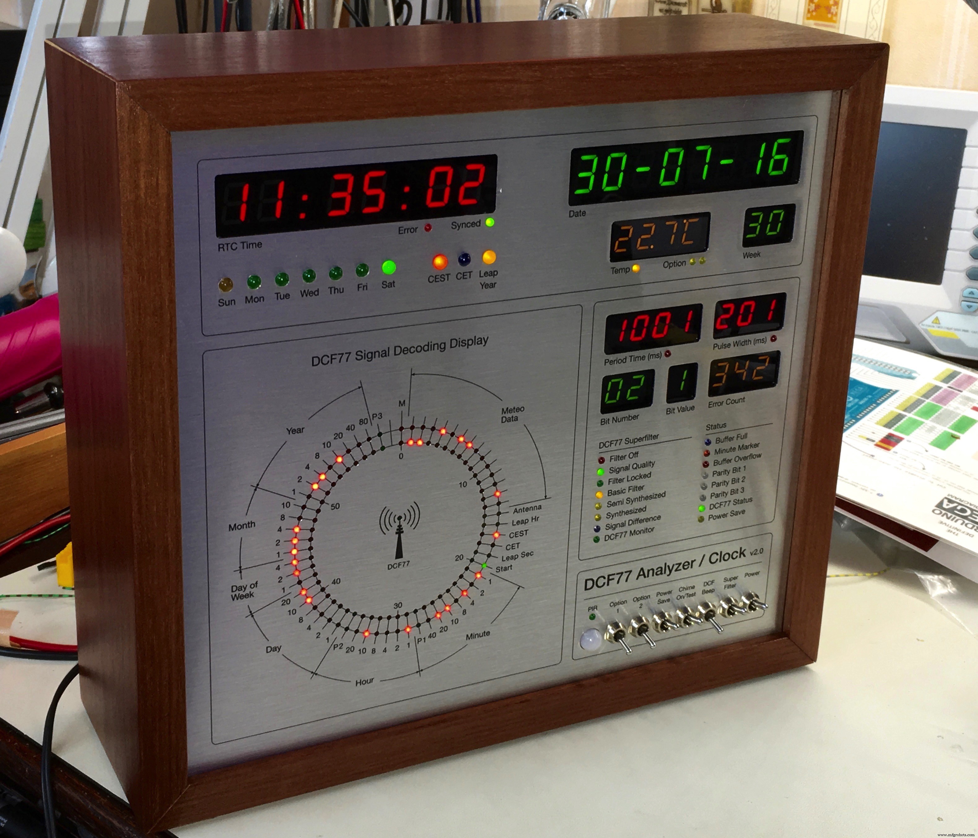 DCF77 Radio Clock & Analyzer v2.0 – Arduino Mega/UNO Project