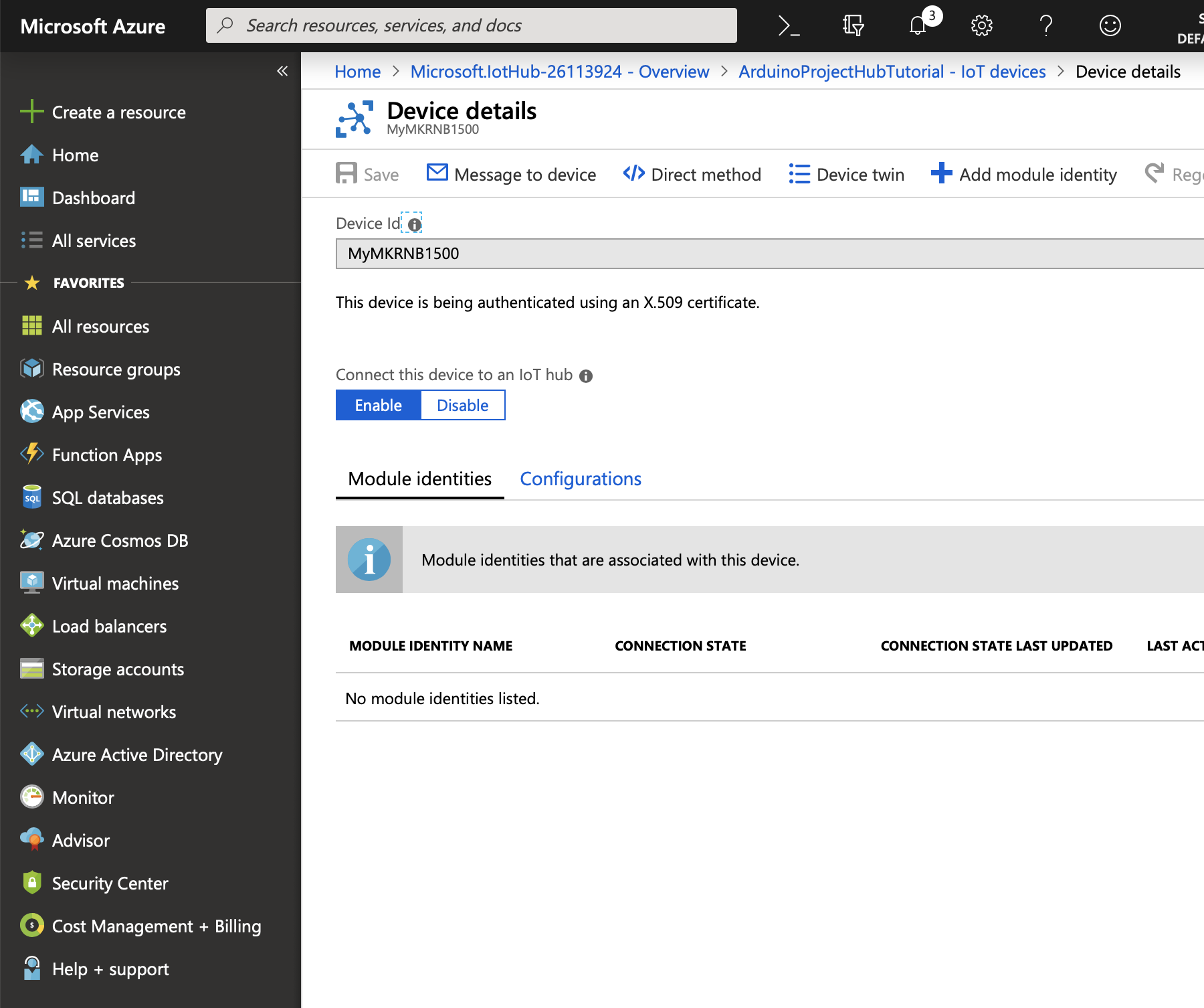 Securely Connect Your Arduino MKR NB 1500 to Azure IoT Hub