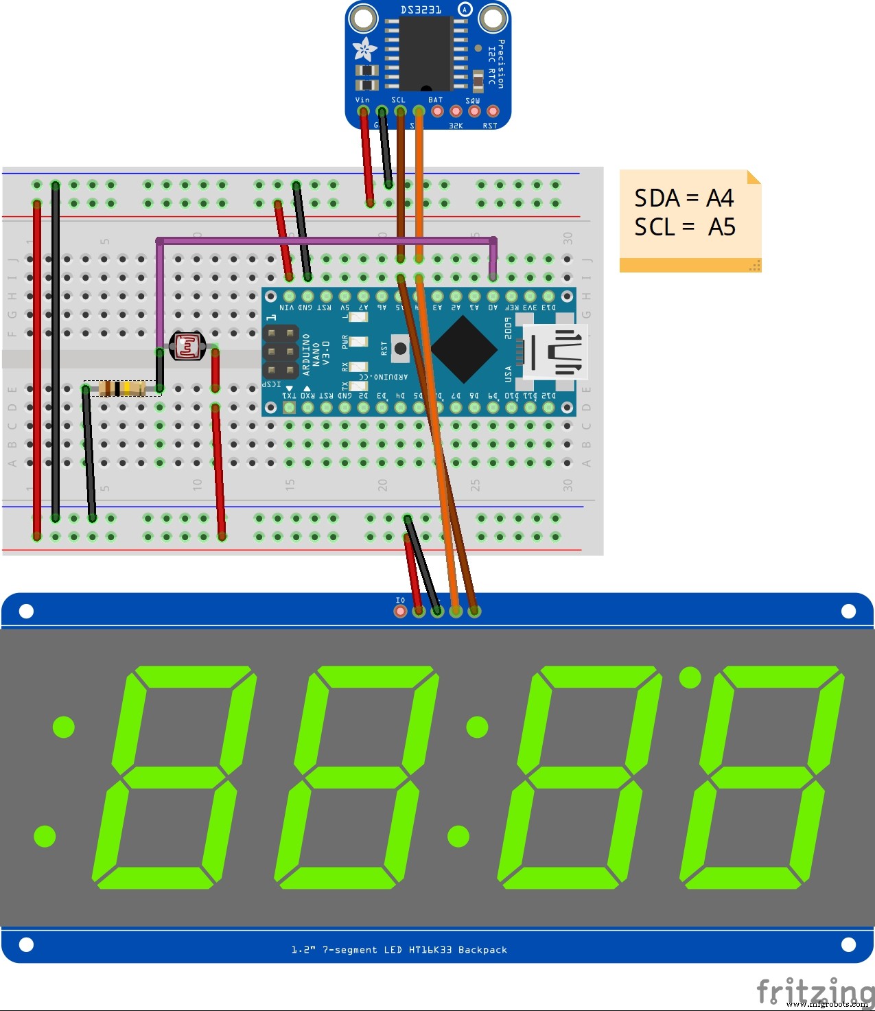Build a 7‑Segment Clock with Arduino Nano, DS3231 RTC, and LDR Auto‑Brightness