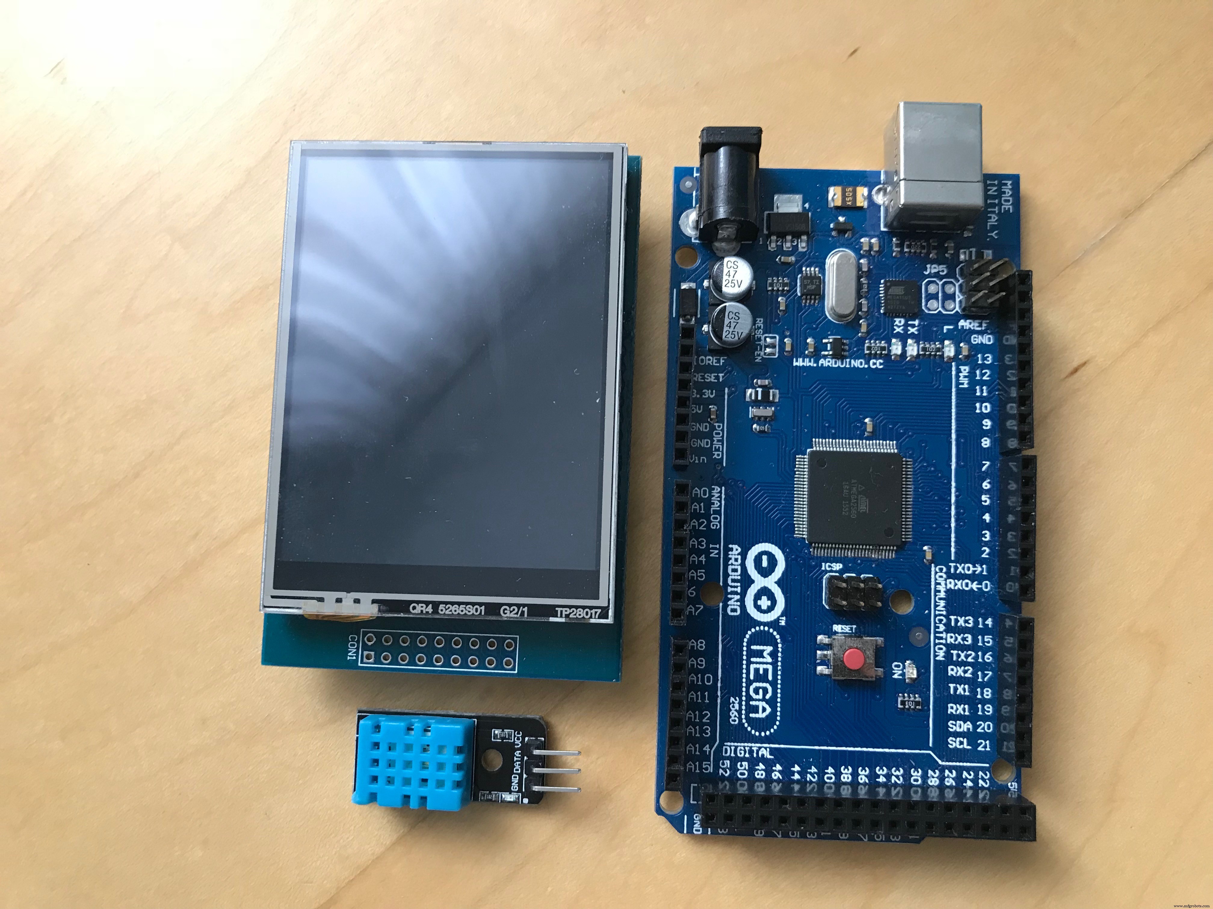 Live Data Graphing on Arduino Mega: TFT LCD Histories with DHT11 Sensor