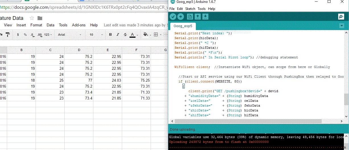 Seamless MKR1000 to Google Sheets: Upload Sensor Data Over WiFi