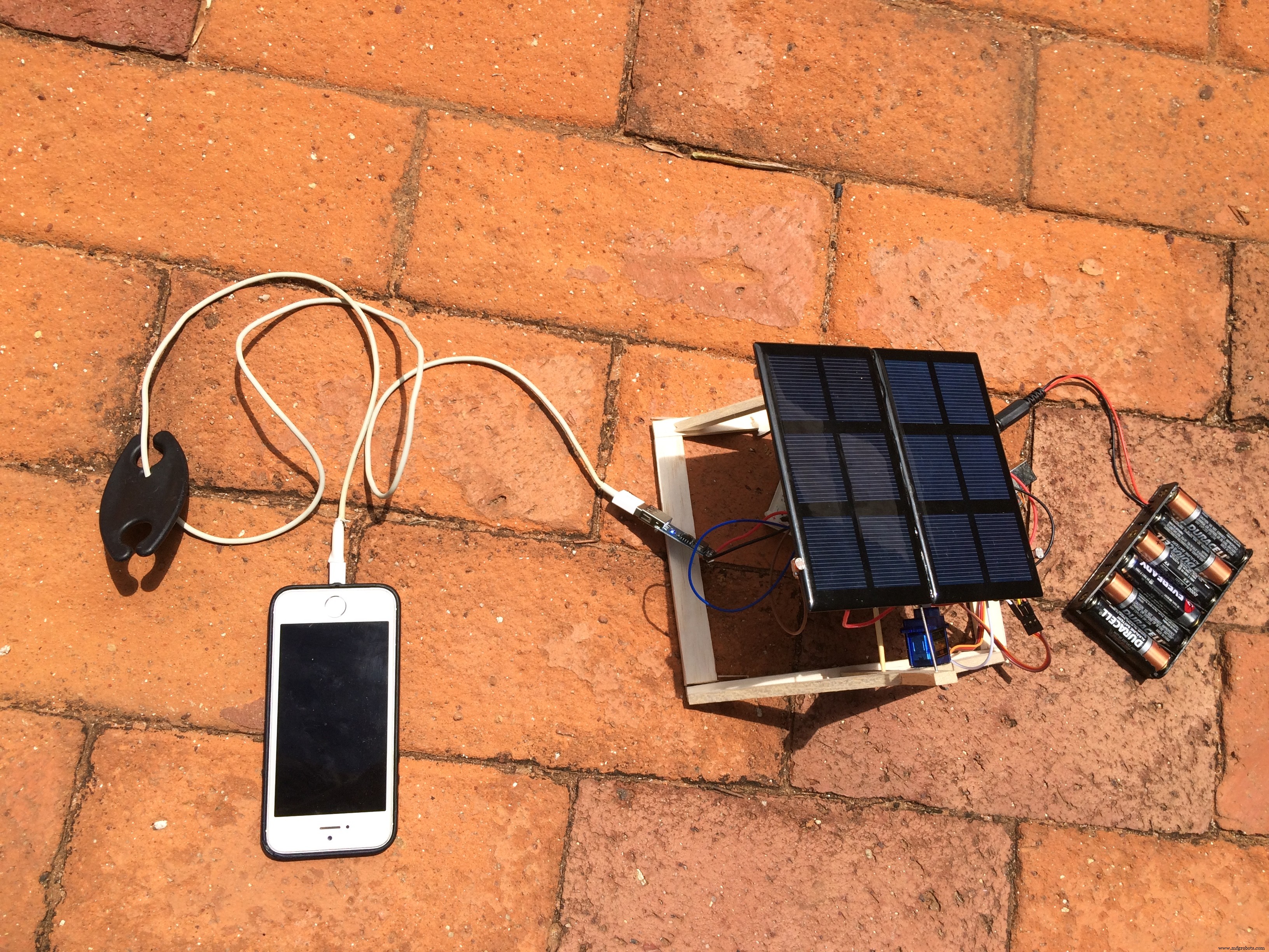 Portable Solar Tracker Phone Charger with Arduino and Servo Control