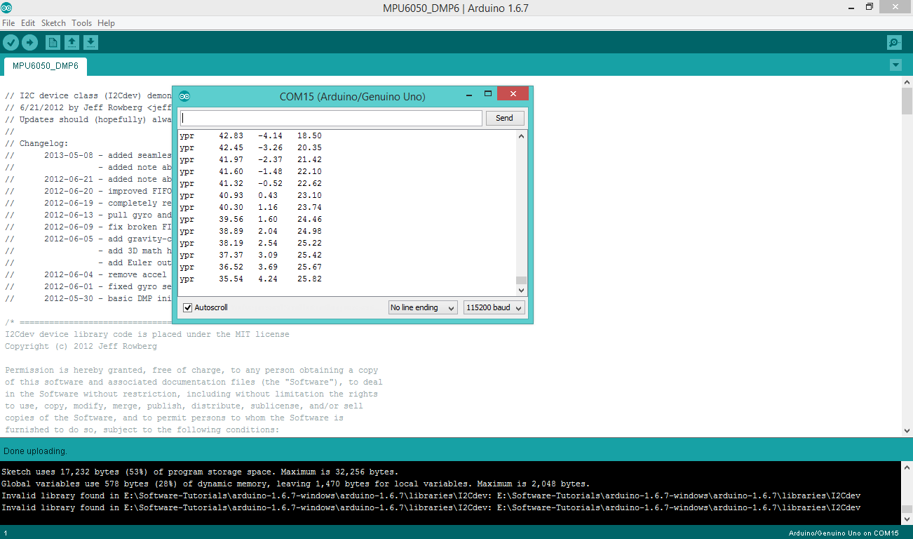 Getting Started with a 6‑DOF IMU Motion Sensor (MPU‑6050)
