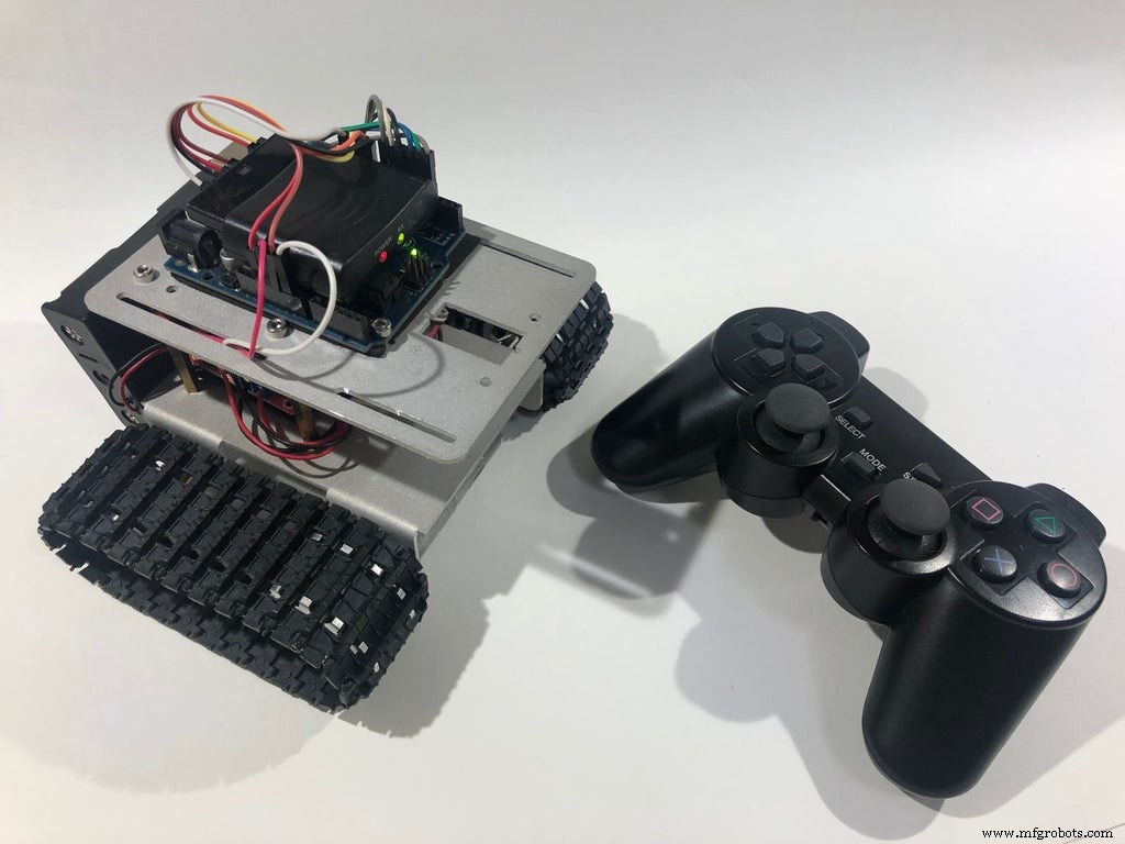 Arduino Robot Tank Controlled by a PS2 Wireless Joystick