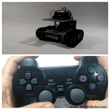 Arduino Robot Tank Controlled by a PS2 Wireless Joystick