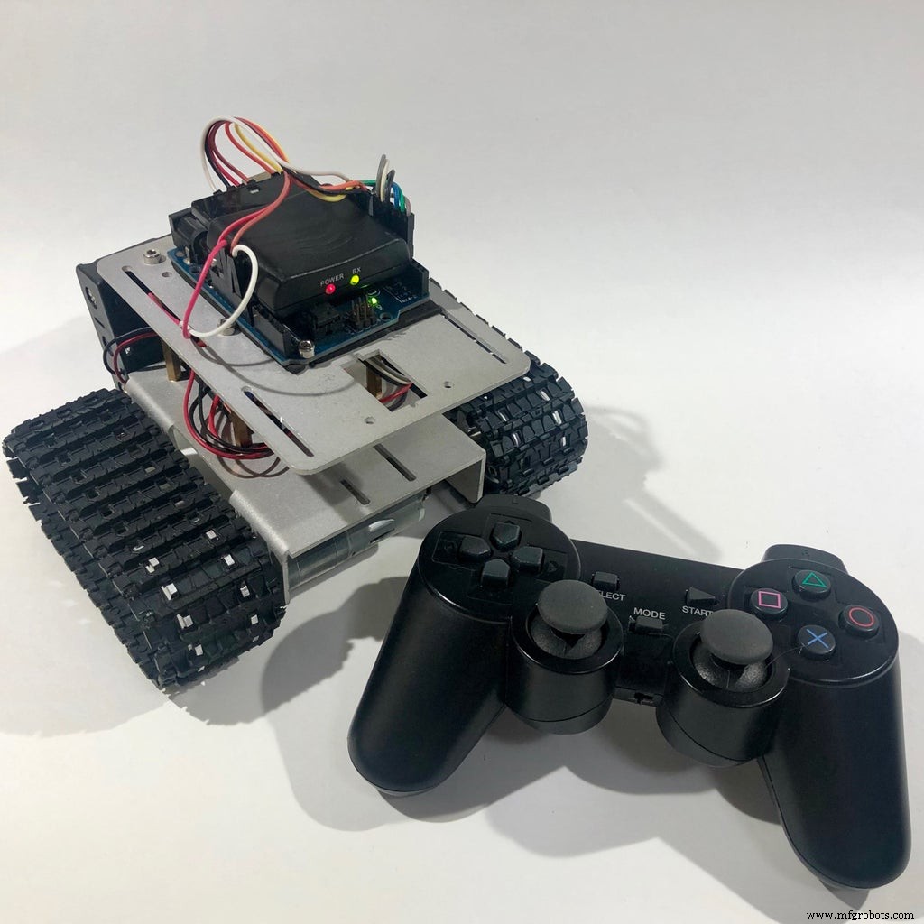 Arduino Robot Tank Controlled by a PS2 Wireless Joystick