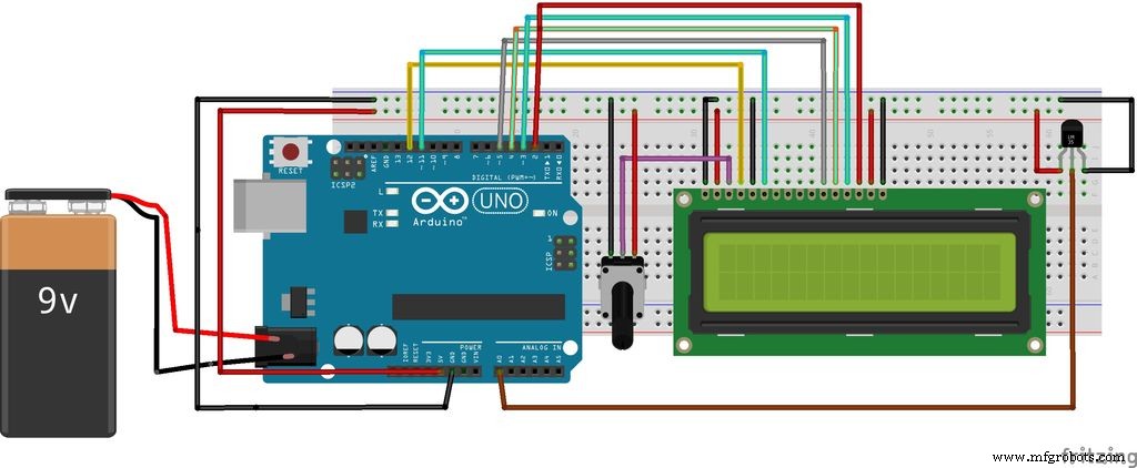 Build an Arduino LCD Thermometer Using LM35/36 Temperature Sensor