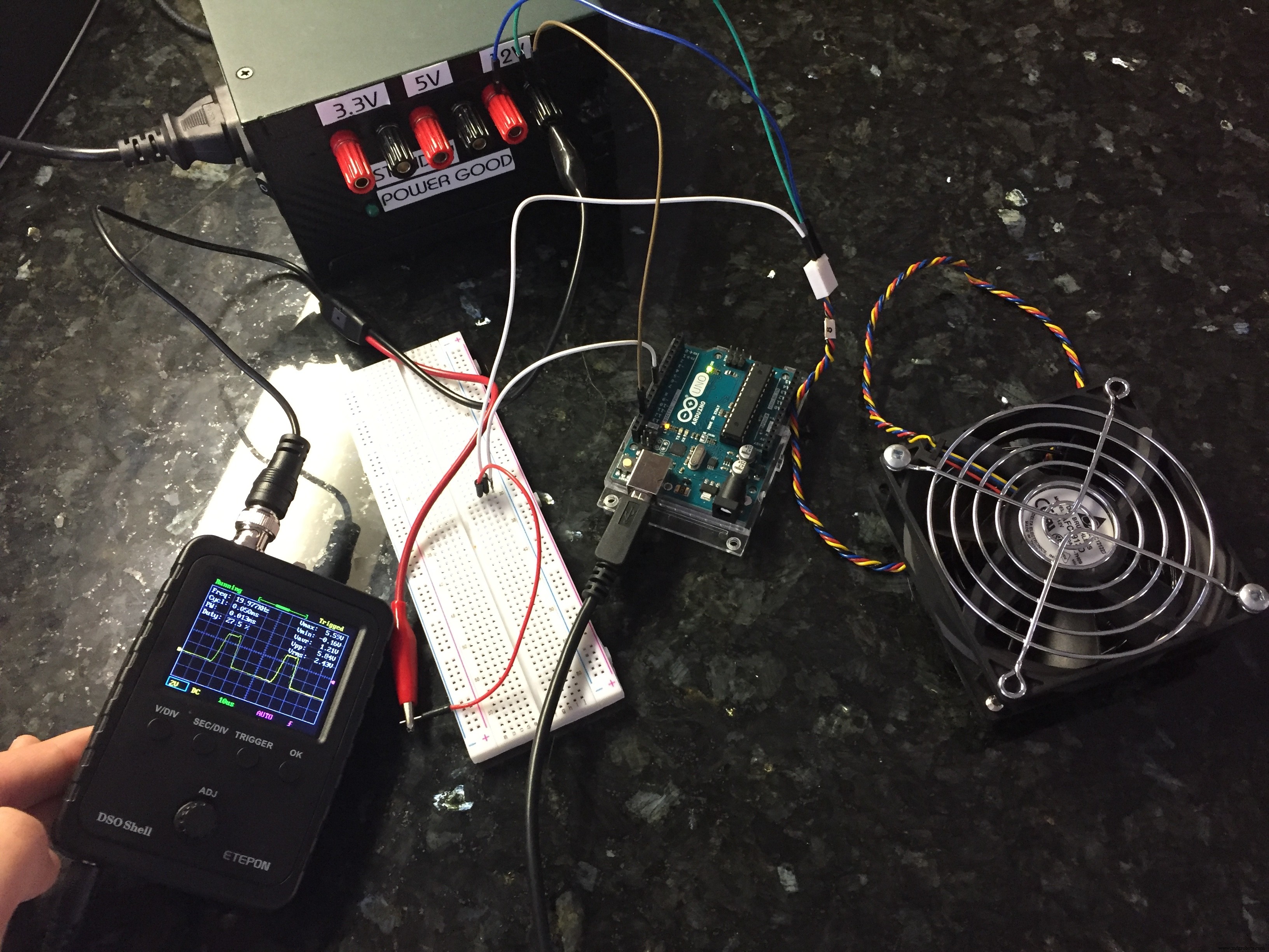 25 kHz 4‑Pin PWM Fan Control Using Arduino Uno – Build, Code & Test
