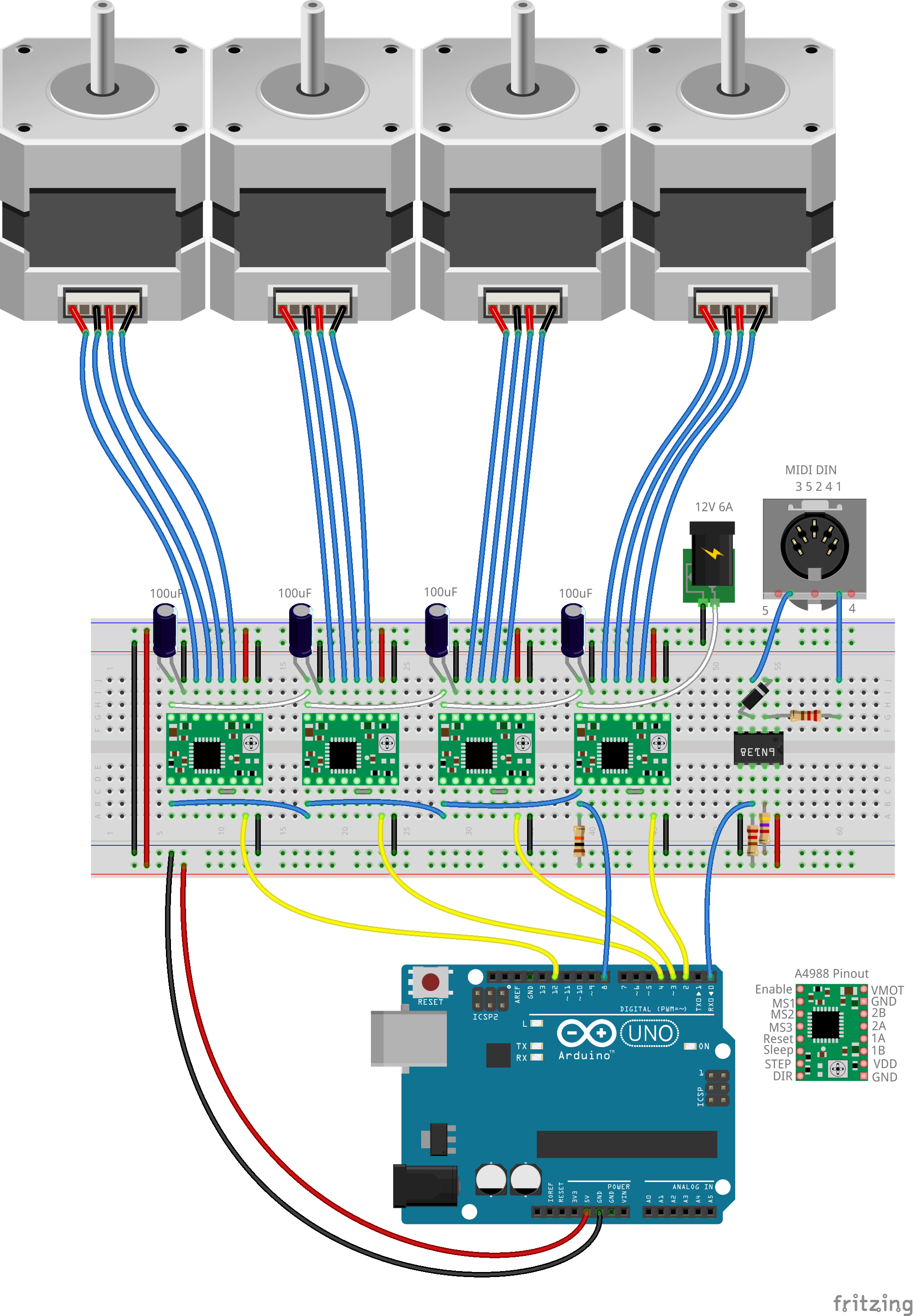 Arduino-Based MIDI Stepper Motor Synthesizer