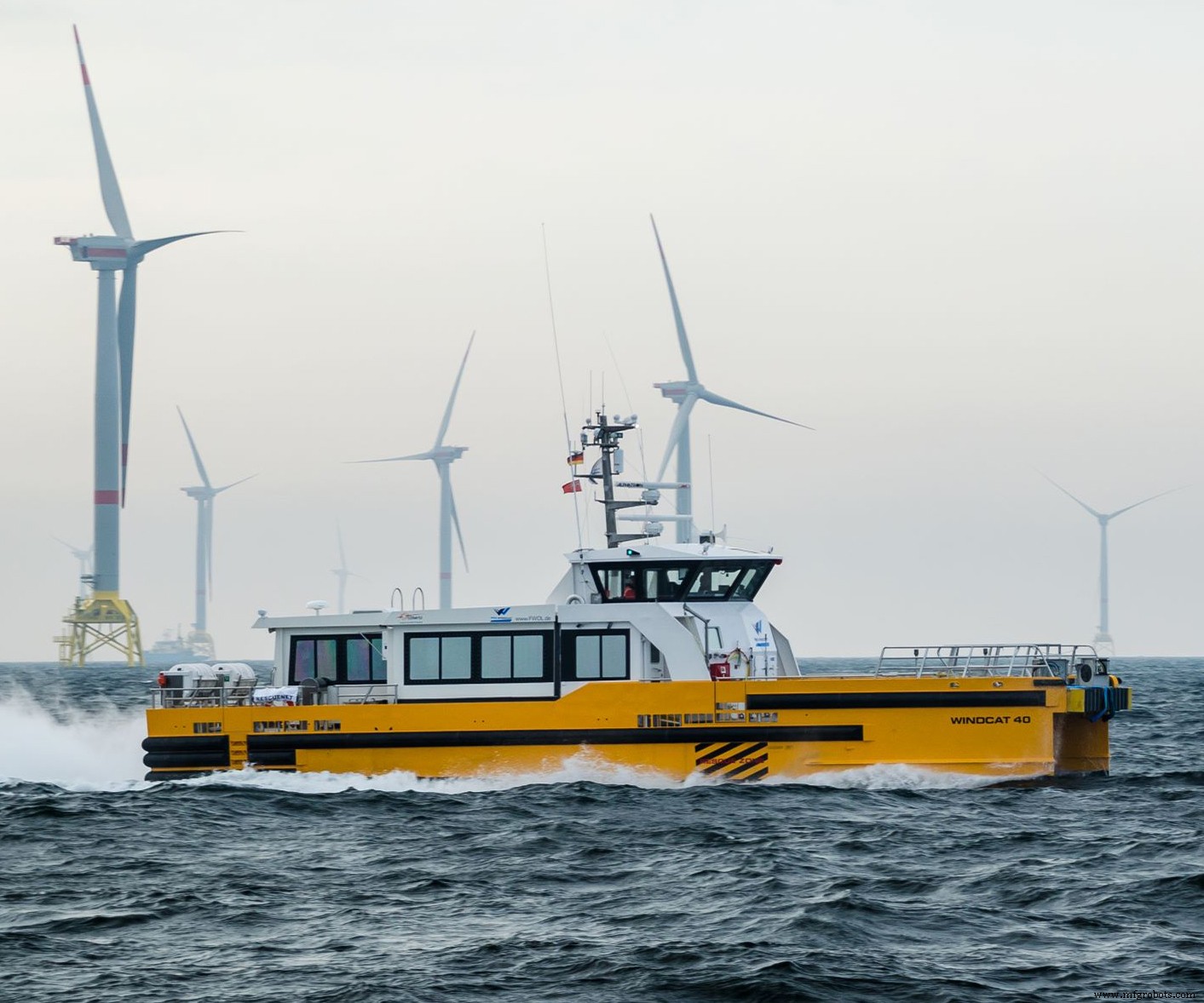 Composite Deckhouses Reduce Weight and Noise for Offshore Wind Farm Service Vessels