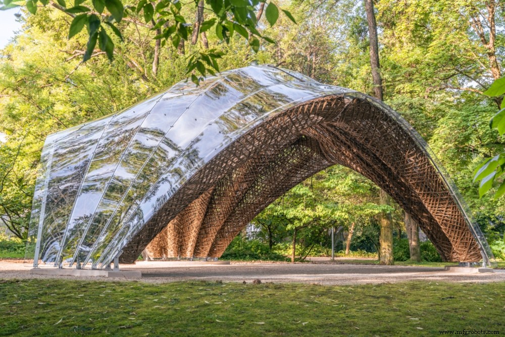 LivMatS Biomimetic Flax Fiber Pavilion Opens to Public – A Sustainable Architectural Milestone