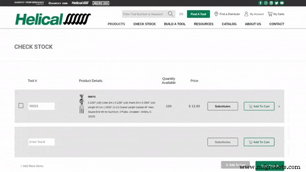 Streamline Helical Cutting Tool Ordering with Harvey Performance
