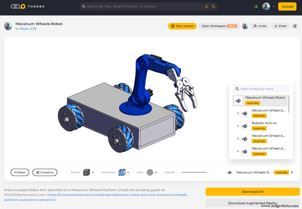 Seamless Control of Arduino Robot Arm with Mecanum Wheel Platform
