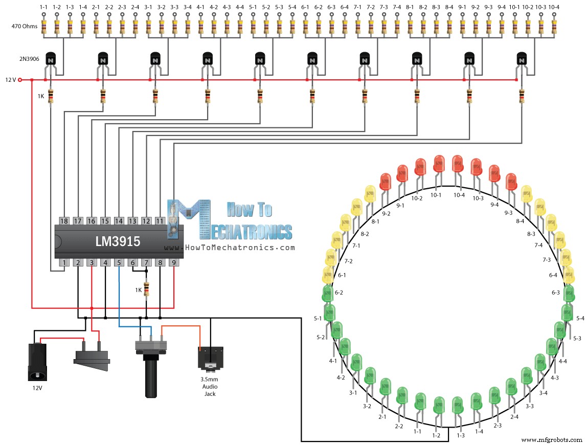 Build an Infinity Mirror Music VU Meter with LM3915 IC – Step‑by‑Step Electronics Guide