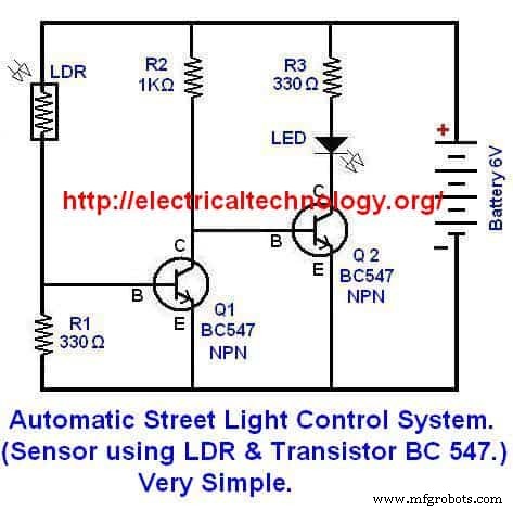 Automatic Street Light Control System with LDR and BC‑547 Transistor – Simple, Reliable, Energy‑Saving