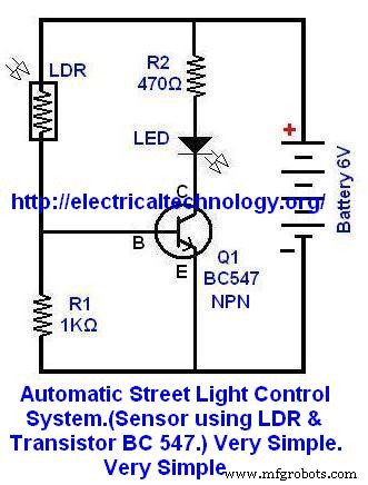 Automatic Street Light Control System with LDR and BC‑547 Transistor – Simple, Reliable, Energy‑Saving