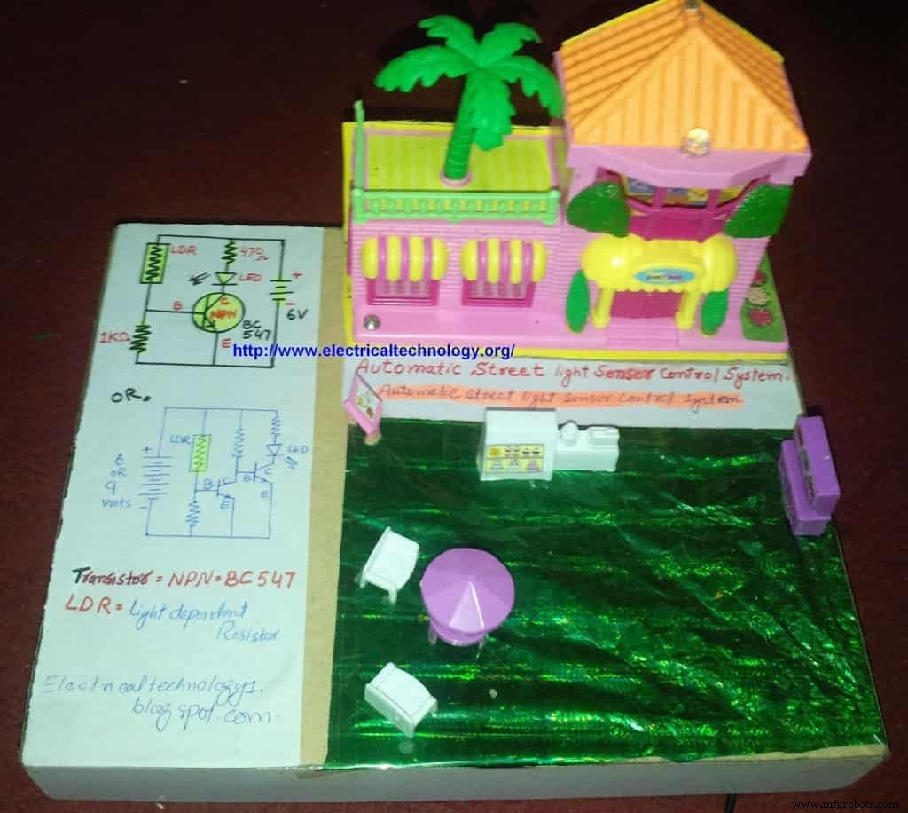 Automatic Street Light Control System with LDR and BC‑547 Transistor – Simple, Reliable, Energy‑Saving