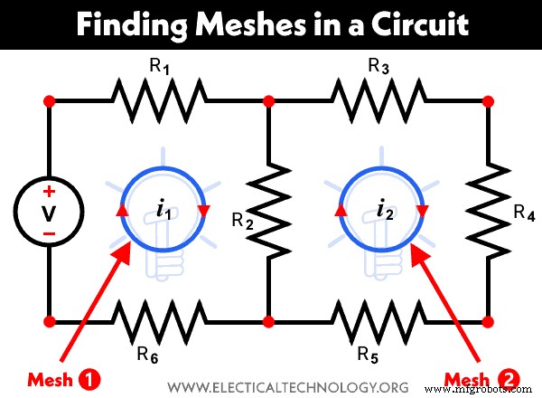 How to Identify and Count Nodes, Branches, Loops, and Meshes in Electrical Circuits