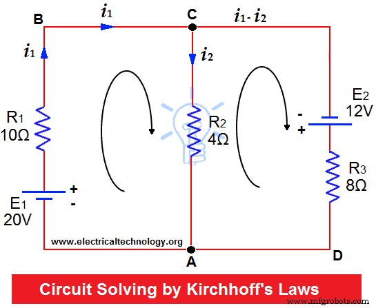 Kirchhoff’s Laws: Current & Voltage (KCL & KVL) – Step‑by‑Step Solved Example