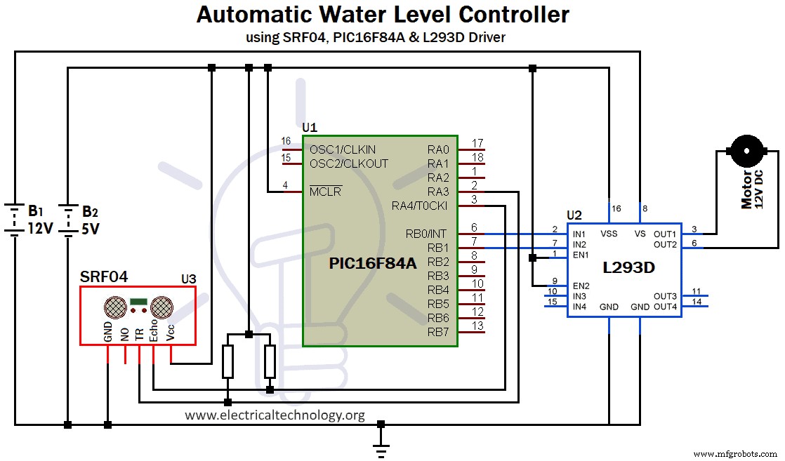 SRF04-Based Automatic Water Level Controller for Residential & Commercial Use