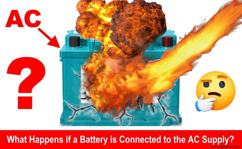 Consequences of Connecting a Battery to an AC Power Source