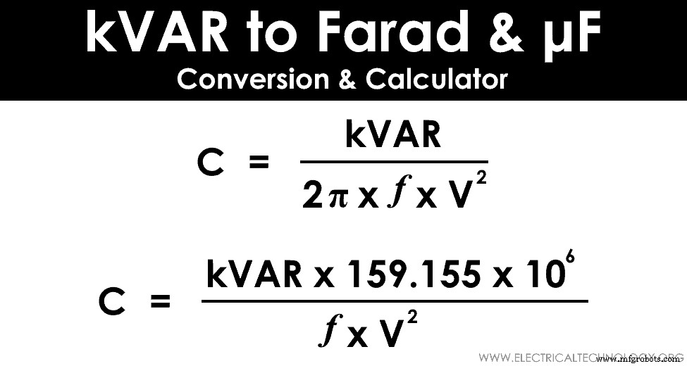 kVAR to Farad Converter: Accurate kVAR to μF Conversion Tool